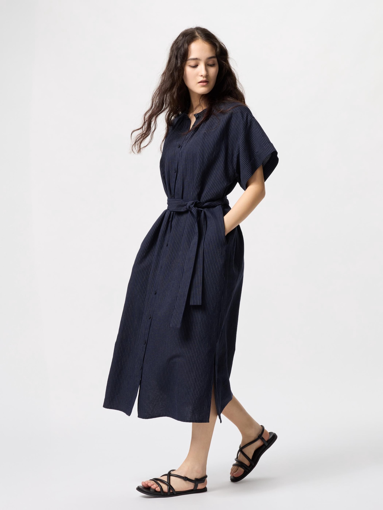 theory luxe リネン×コットンブレンド ワンピース theory luxe セオリーリュクス Aラインドレス ラップワンピース
