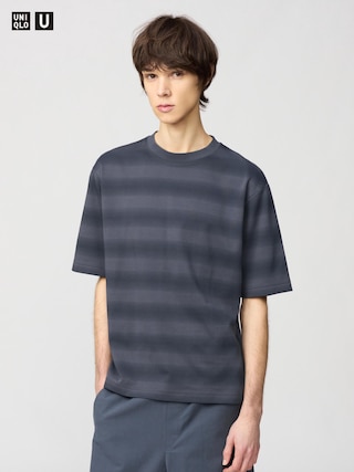 エアリズムコットンオーバーサイズボーダーTシャツ