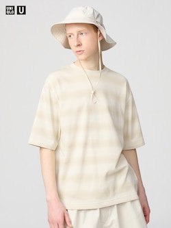 エアリズムコットンオーバーサイズボーダーTシャツ