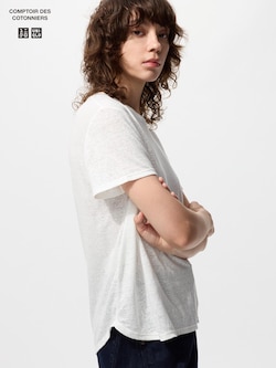 リネンクルーネックT