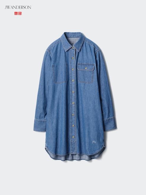 WOMEN'S DENIM SHIRT LONG SLEEVE DRESS UNIQLO PH