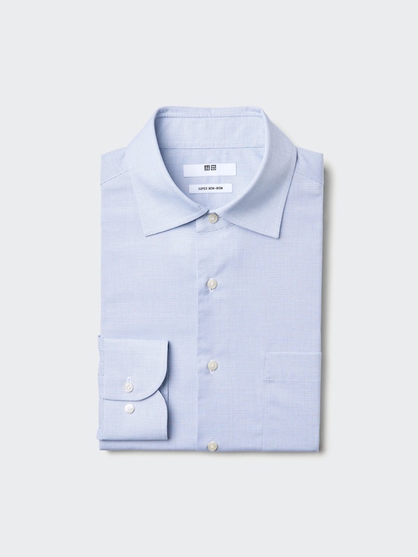 슈퍼논아이론셔츠(긴팔·세미와이드칼라)체크
