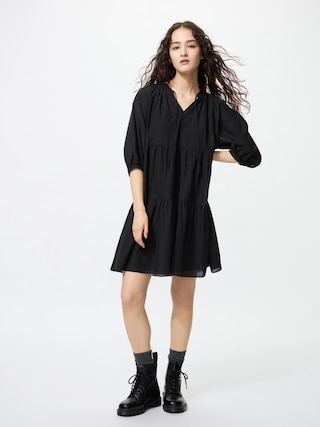 ティアードミニワンピース/7分袖