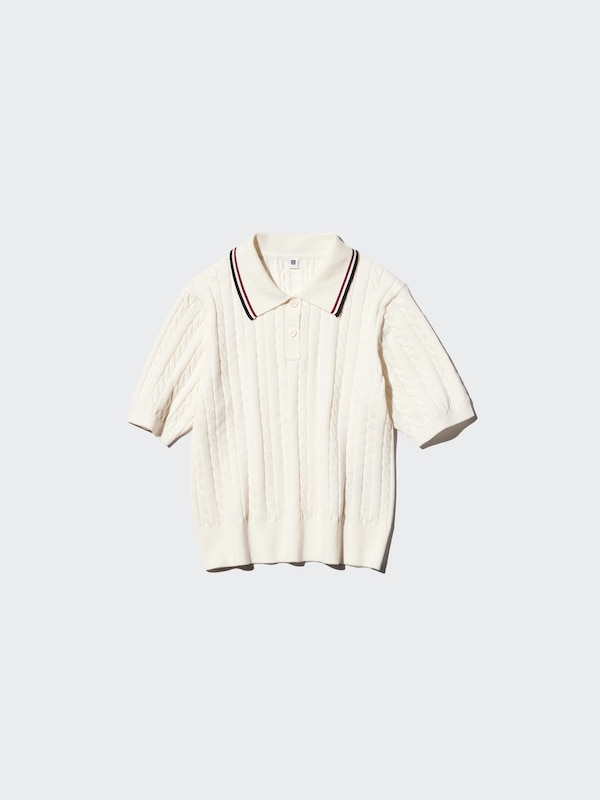 GIRLS Washable Knitted Polo Sweater Short Sleeve