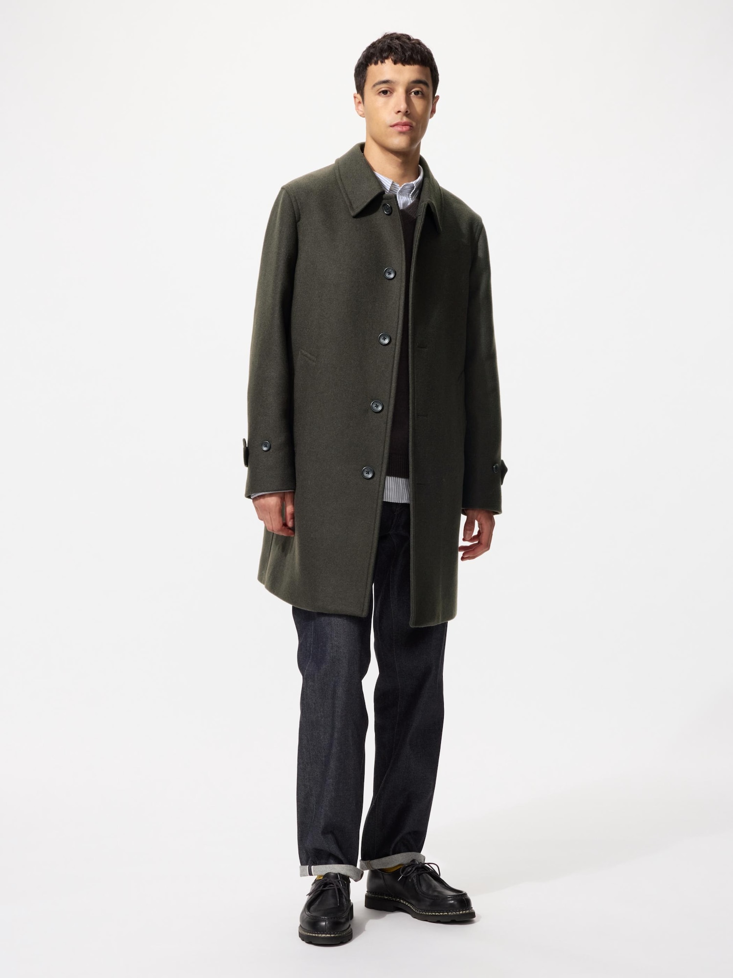 [未使用] UNIQLO ユニクロ シングルブレストコート ネイビー サイズS ユニクロ公式 | シングルブレストコート