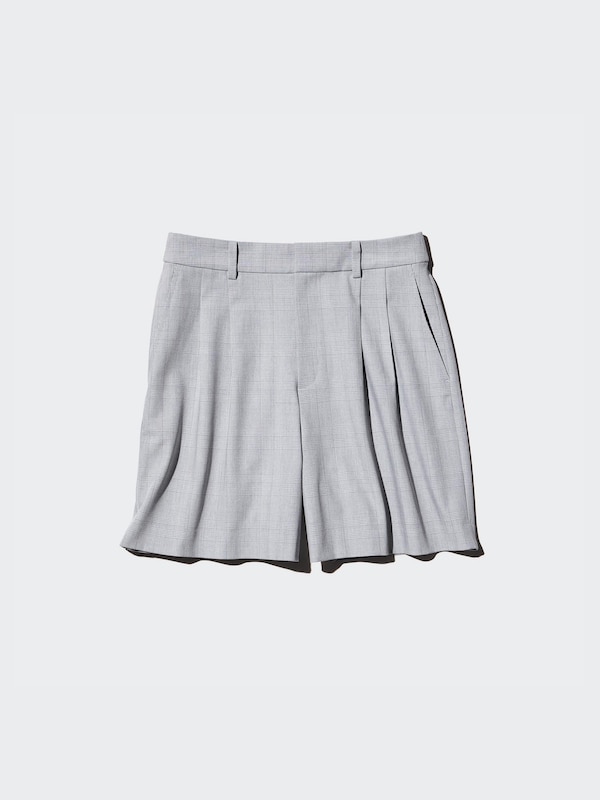Pleated Shorts | Checked