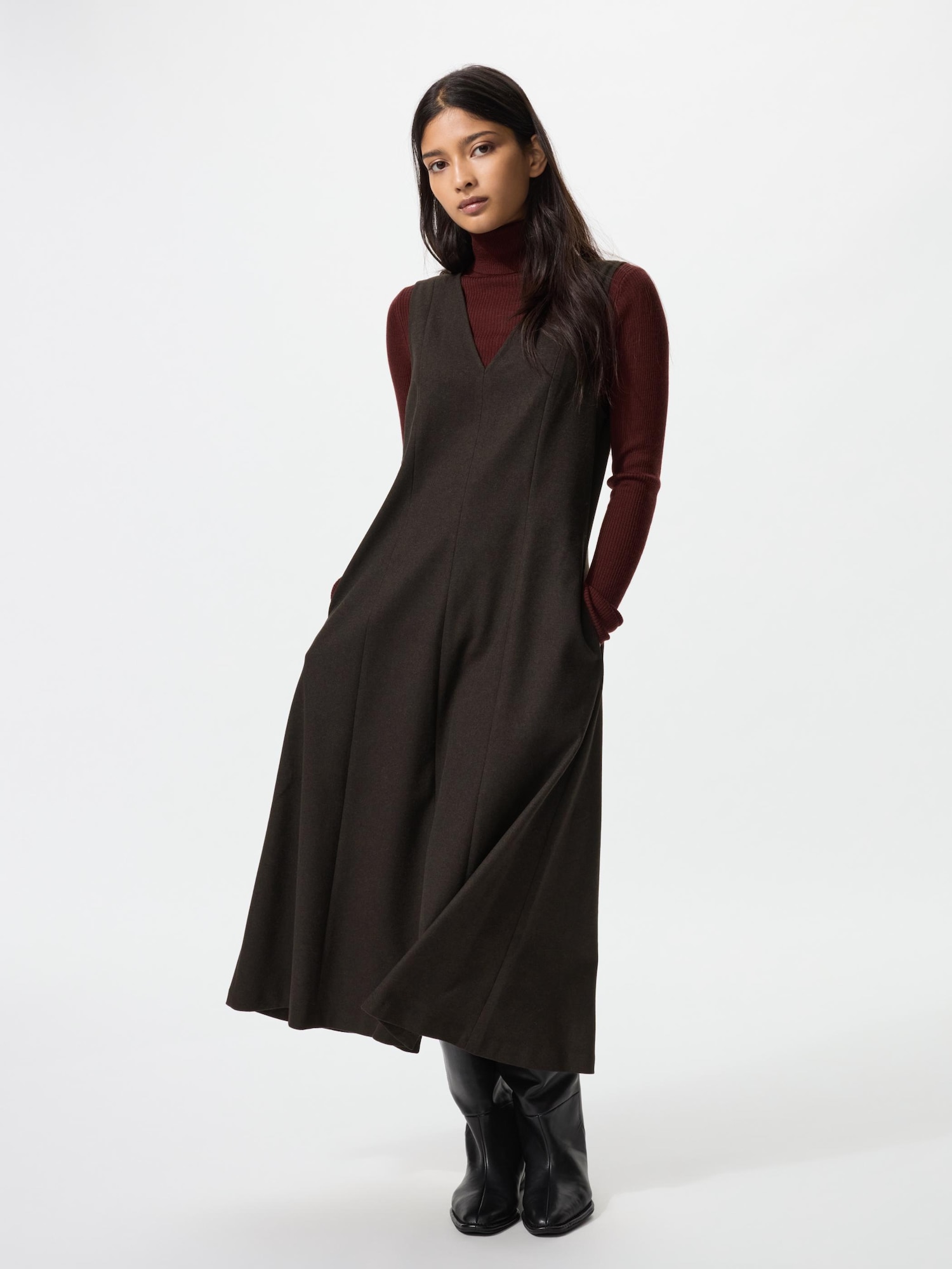 ユニクロ公式 | ブラッシュドジャージーワンピース