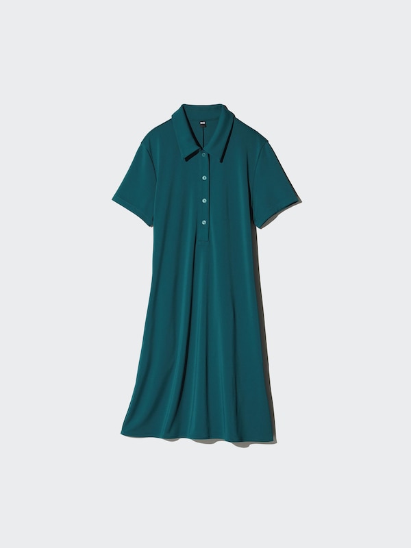 Crepe Jersey Polo Dress | Short Sleeve
