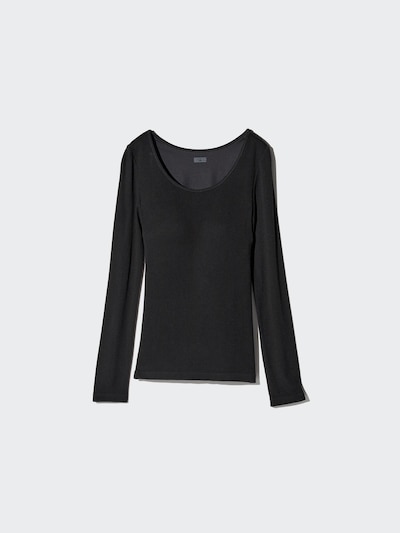 極暖ヒートテックリブUネックブラTシャツ 2