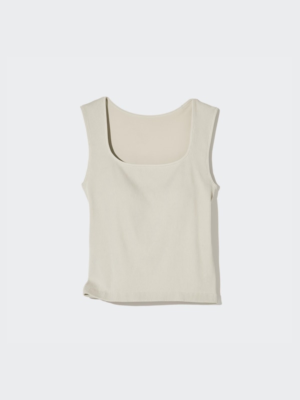 Ribbed Square Neck Sleeveless Bra Top