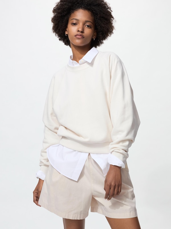 スウェットクロップドシャツ