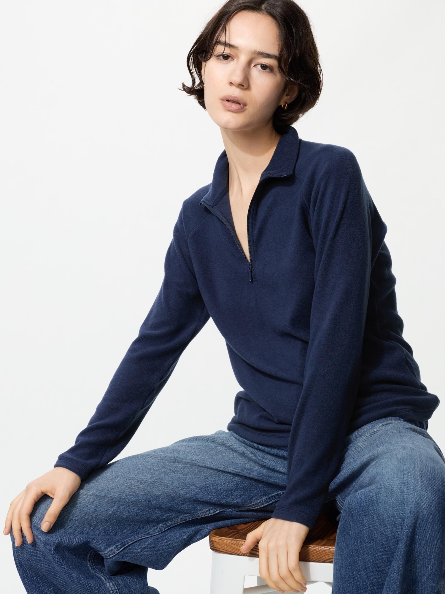 00s old uniqlo l/s レイヤード ロンt カットソー 紺 美品未使用☆00s OLD UNIQLO 旧タグ ニット セーター プル