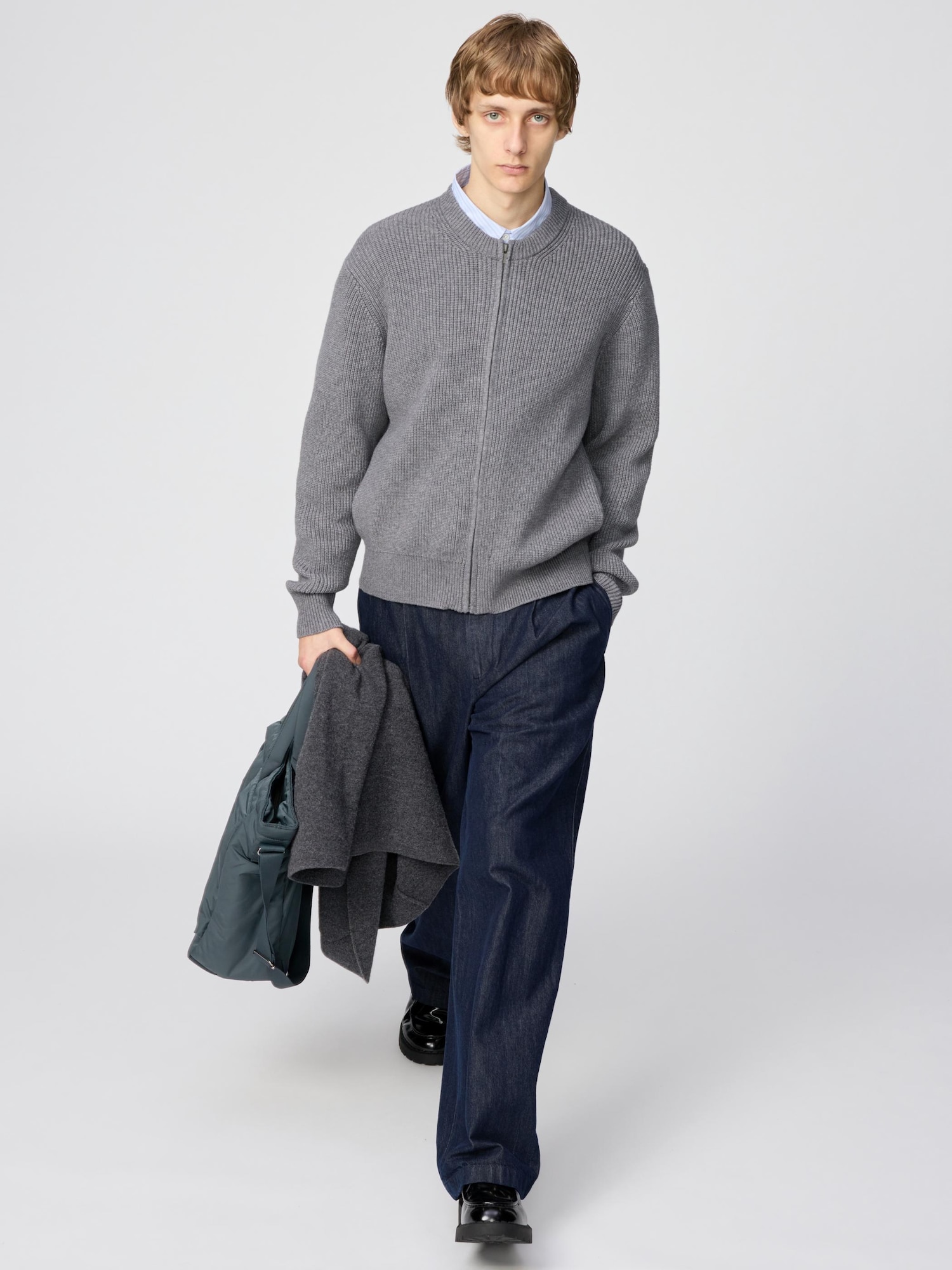 ユニクロ公式 | クルーネックフルジップカーディガン