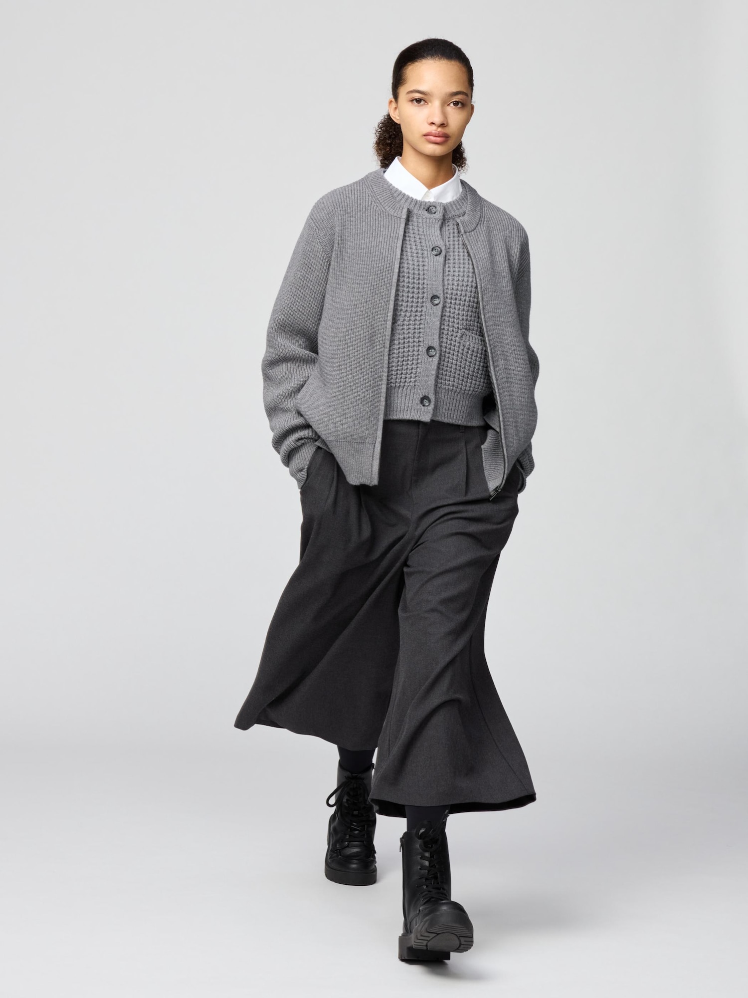 ユニクロ公式 | クルーネックフルジップカーディガン