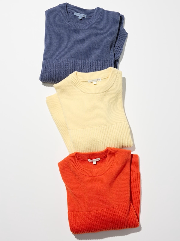 Ribbed Crew Neck Sweater Long Sleeve