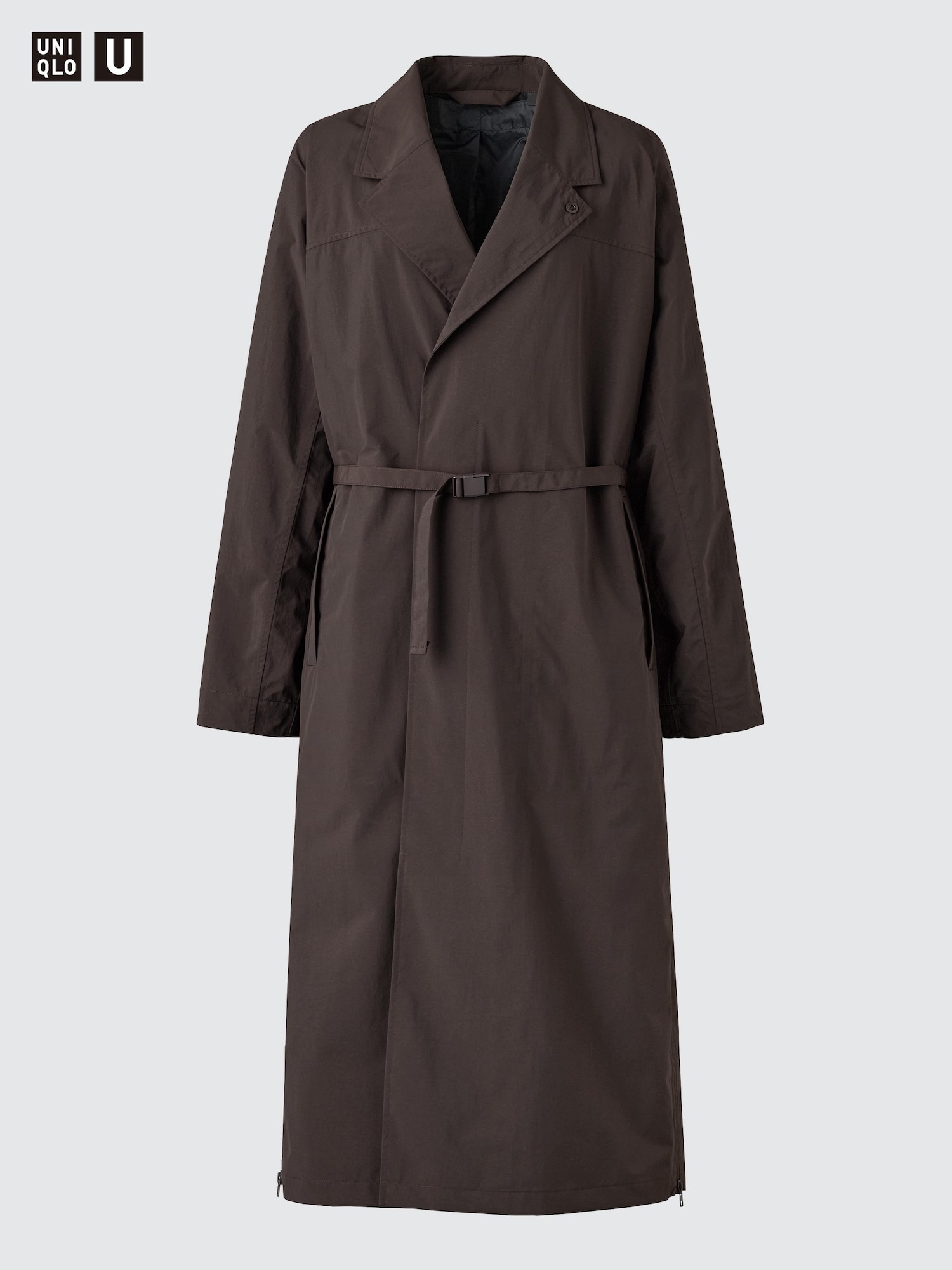 【新品未使用】UNIQLO U☆ステンカラーコート☆L☆ブラウン ユニクロ公式 | ステンカラーコート