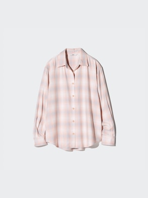 Kemeja Flannel Lembut Kerah Skipper | Lengan Panjang