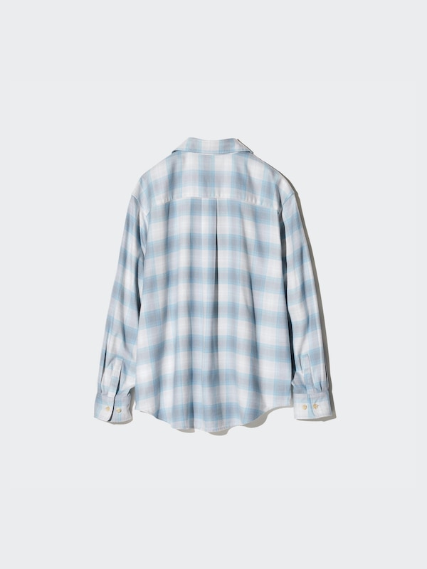 Kemeja Flannel Lembut Kerah Skipper | Lengan Panjang