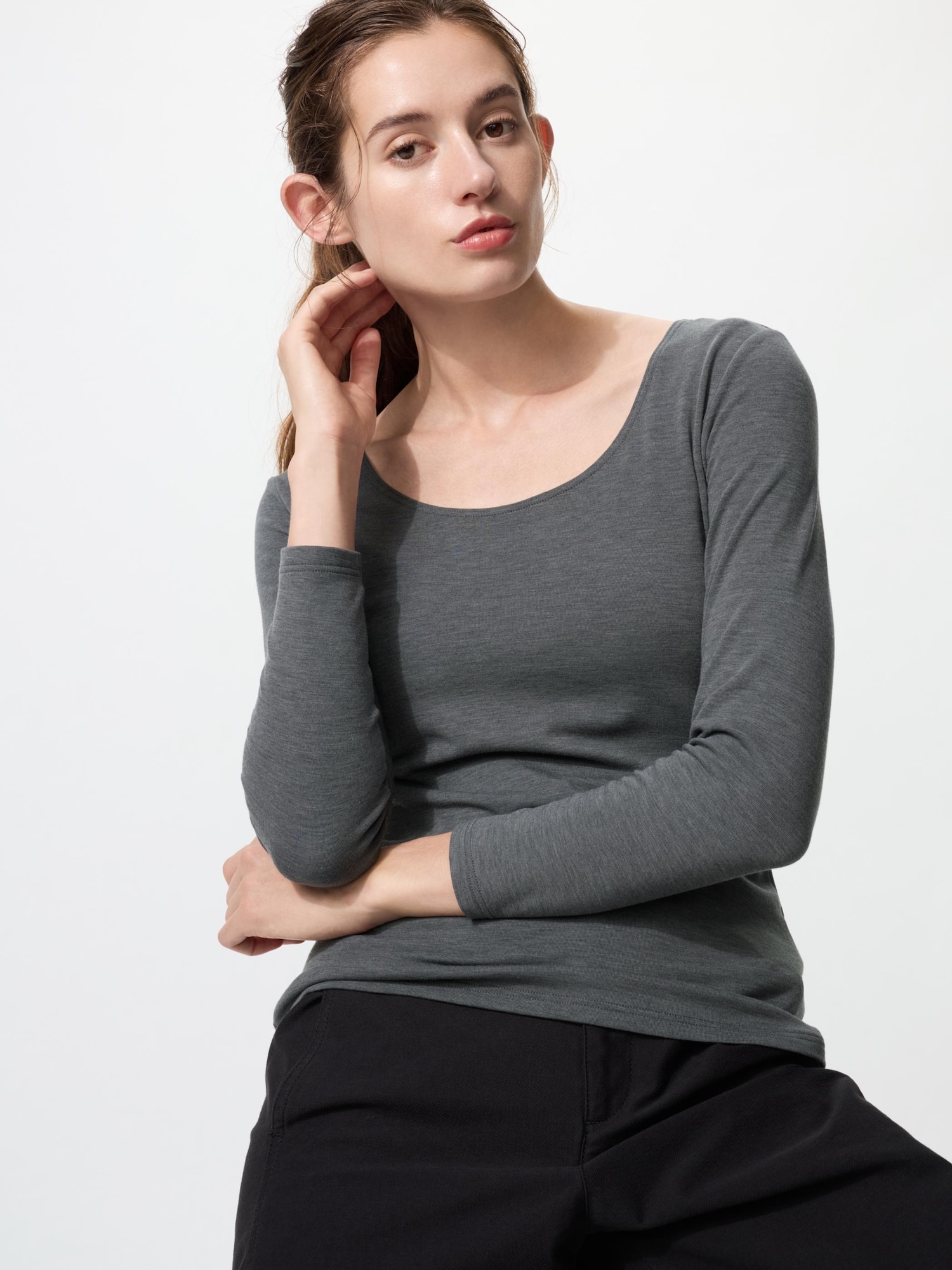 し*房様 136 レディースインナー ヒートテック エアリズム uネック UNIQLO公式 | レディースのヒートテック (Uネック（8分袖）)