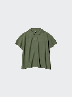 3D Knit Skipper Polo Sweater
