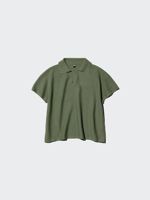 3D Knit Skipper Polo Sweater