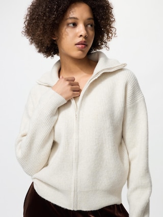 スフレヤーンフルジップカーディガン