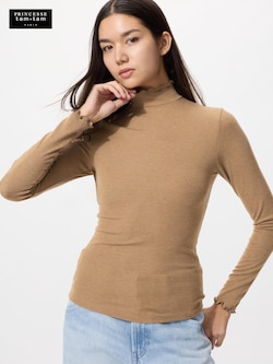 極暖ヒートテックカシミヤブレンドリブハイネックT