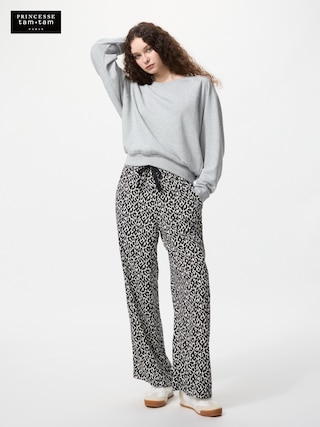 レーヨンプリントロングパンツ