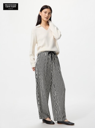 レーヨンプリントロングパンツ