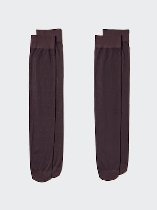 シアーハイソックス/2足組/無地ドット