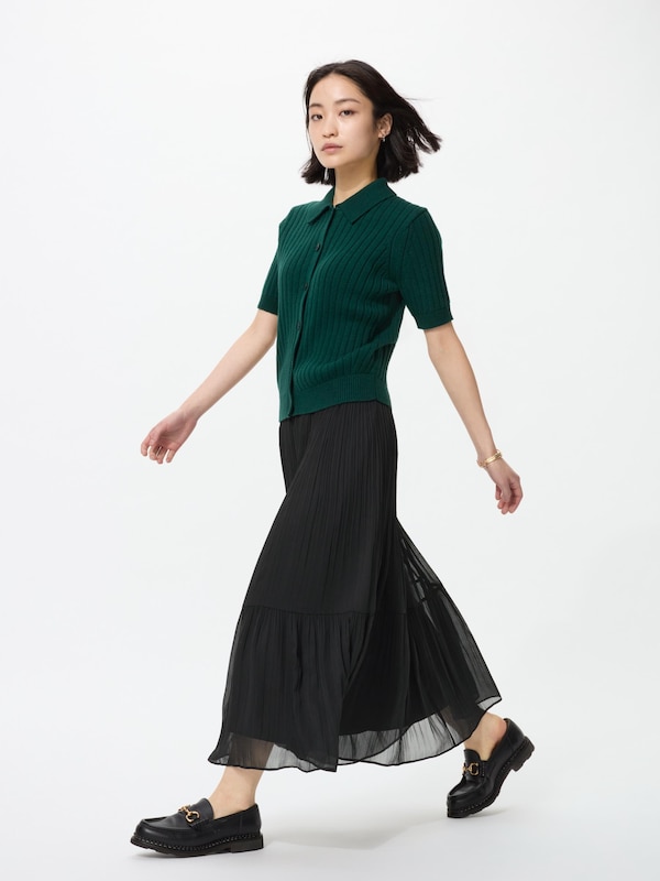 シフォンティアードスカート丈短め