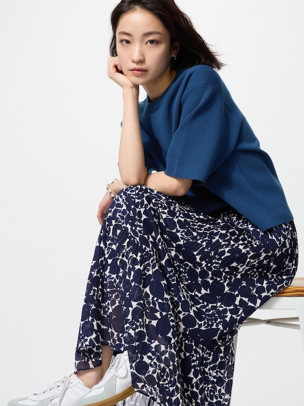 シフォンティアードスカート丈短め
