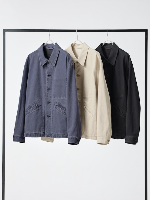 MEN'S OVERSIZED COLOR DENIM JACKET UNIQLO IN