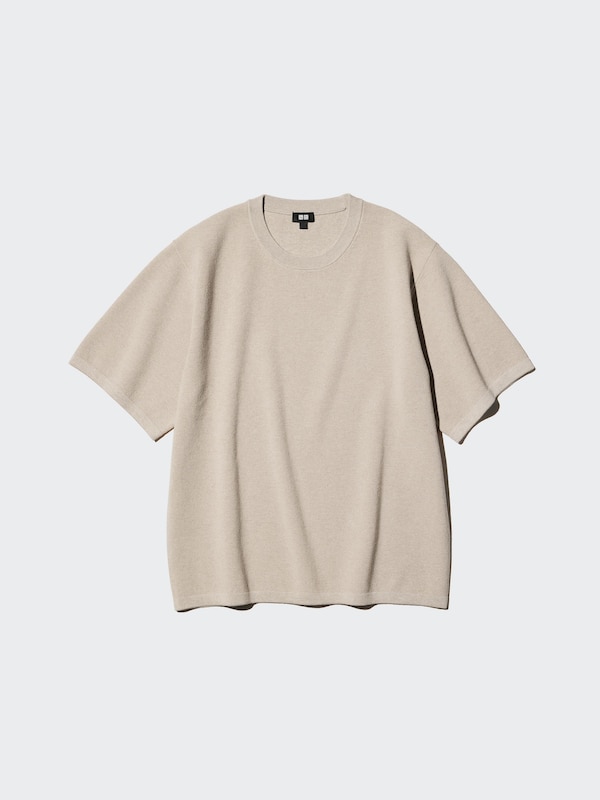 ウォッシャブルミラノリブニットTシャツ半袖