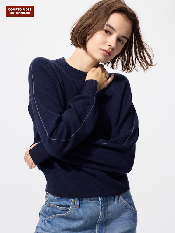 カシミヤクルーネックセーター