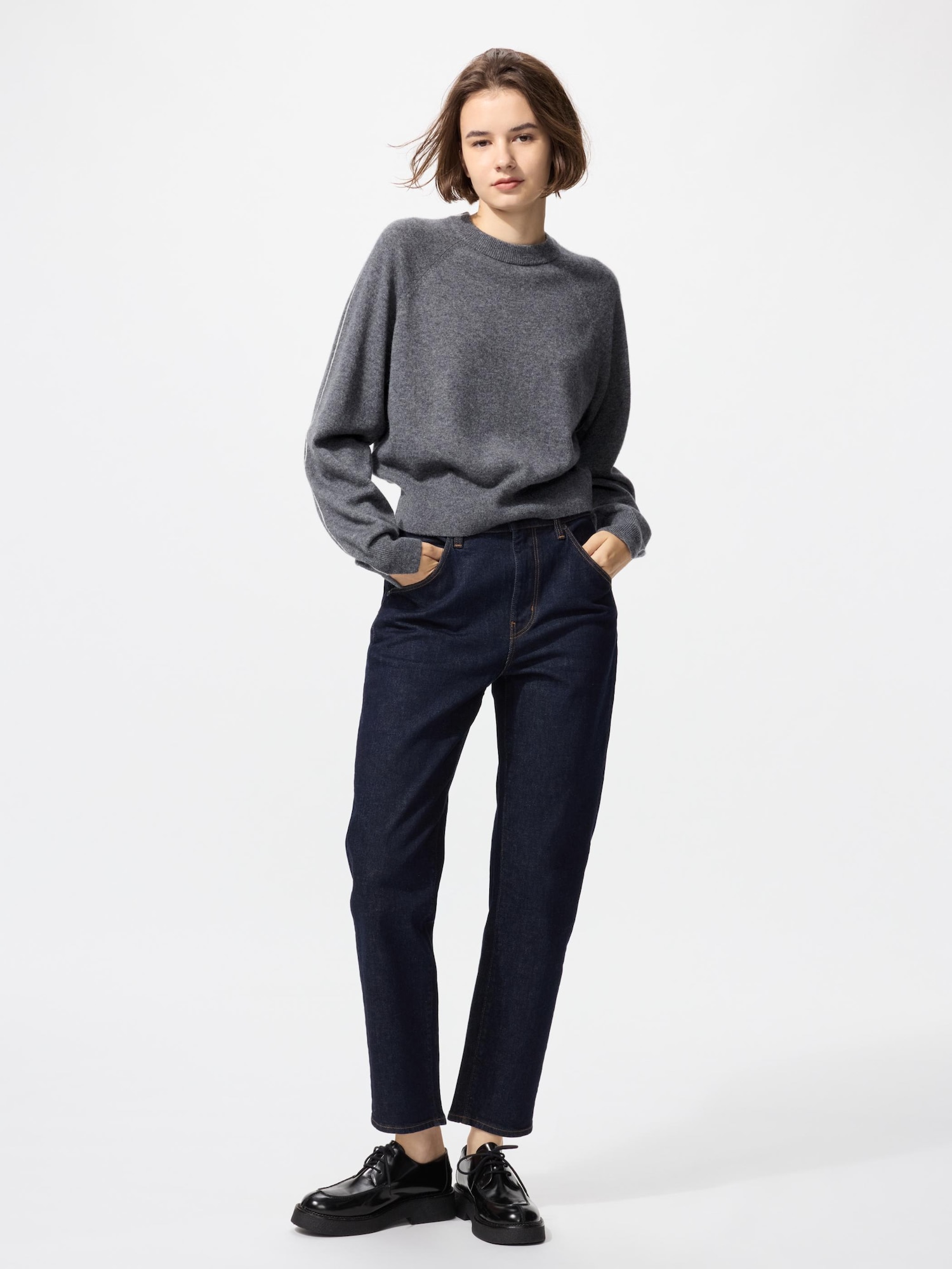 新品 UNIQLO ユニクロ カシミヤクルーネックセーター XLサイズ ブルー UNIQLO ユニクロ カシミヤ100% クルーネックセーター ブルーXL