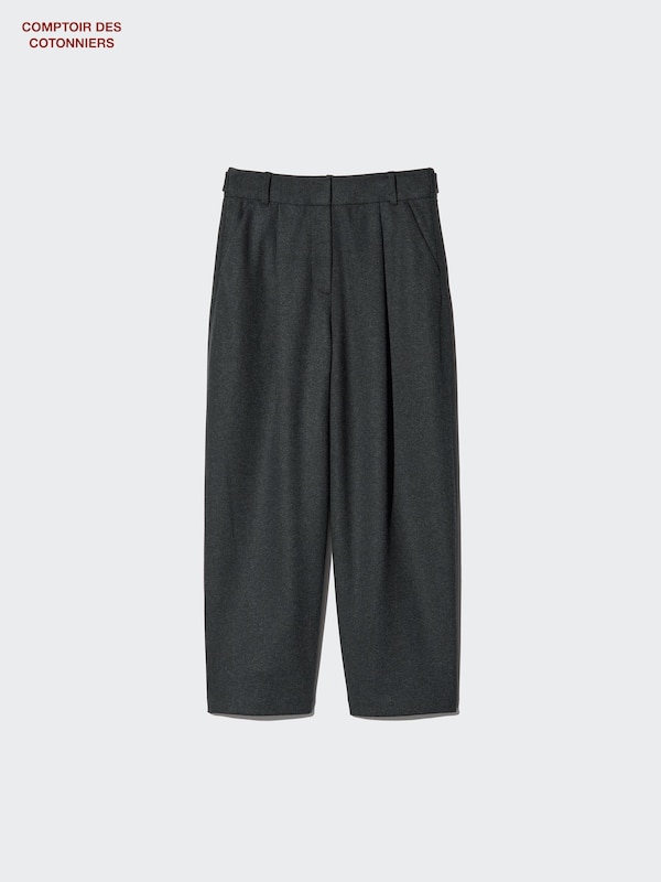 ブラッシュドジャージーバレルレッグパンツ