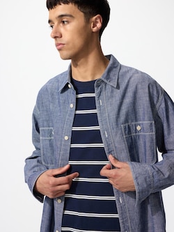 샴브레이오버셔츠(긴팔)