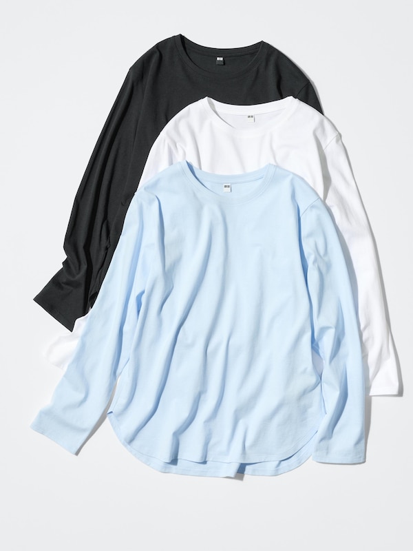 ソフトコットンラウンドヘムT/長袖