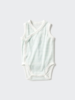 コットンメッシュボディスーツ/ノースリーブ/前開き