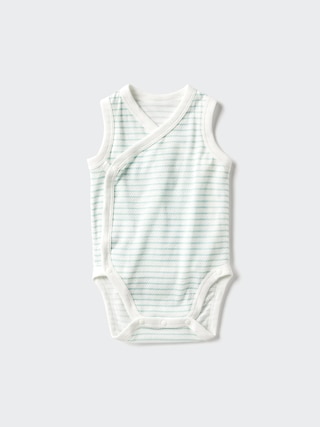 コットンメッシュボディスーツ/ノースリーブ/前開き