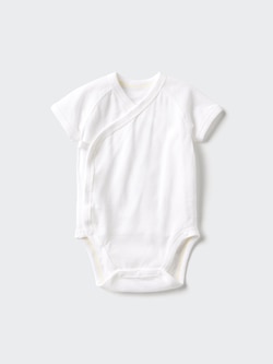 コットンメッシュボディスーツ/前開き