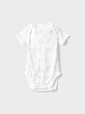 Cotton Mesh Bodysuit | Short Sleeve, Printed