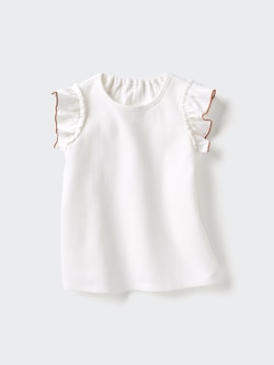 AIRism Cotton Crew Neck T-Shirt Frilled