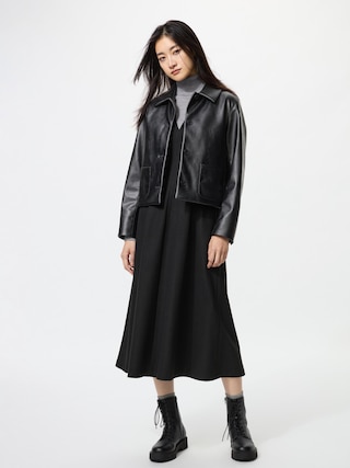 ブラッシュドジャージーワンピース/丈長め