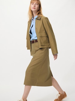 Chân Váy Vải Cotton Dáng Midi