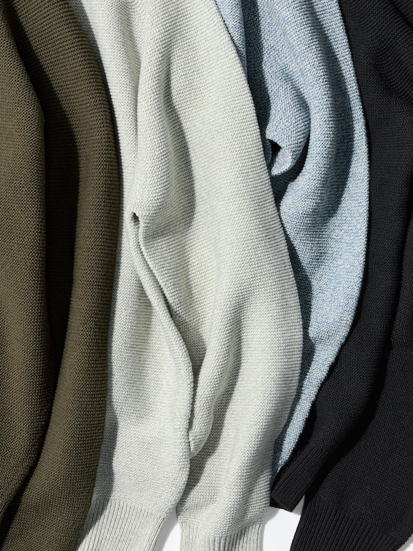 ウォッシャブル3Dクルーネックセーター