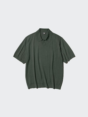 Washable Knitted Skipper Polo Sweater | Short Sleeve