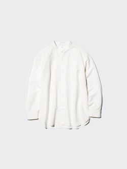 Cotton Linen Stand Collar Shirt Long Sleeve