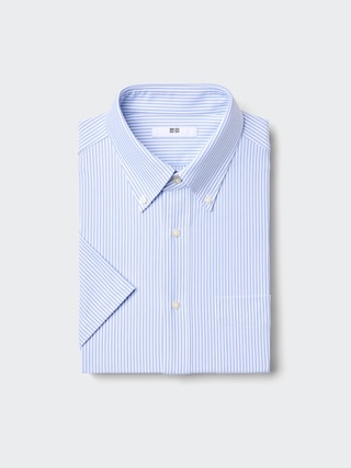 ドライノンアイロンジャージーシャツ/ボタンダウン/ストライプ